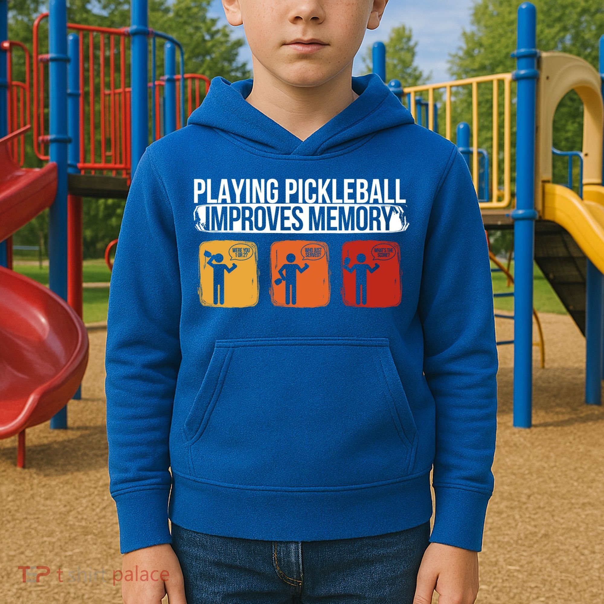 Playing Pickleball Improves Memory Pickleball Player Cute Gift Kids Hoodie