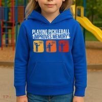 Playing Pickleball Improves Memory Pickleball Player Cute Gift Kids Hoodie thumb 3