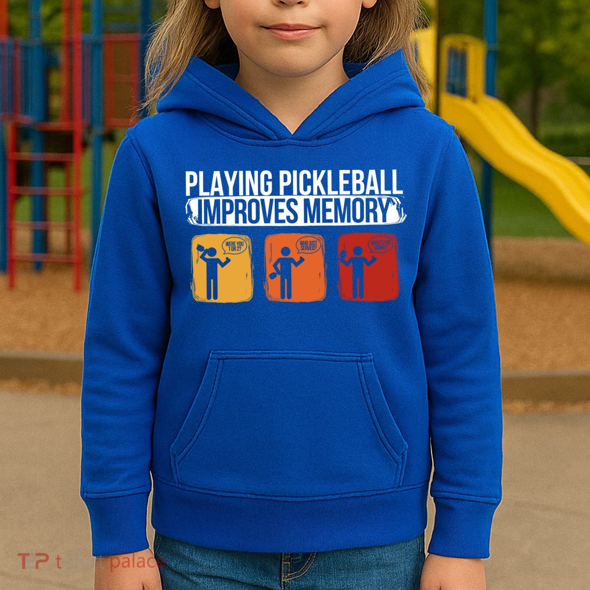 Playing Pickleball Improves Memory Pickleball Player Cute Gift Kids Hoodie