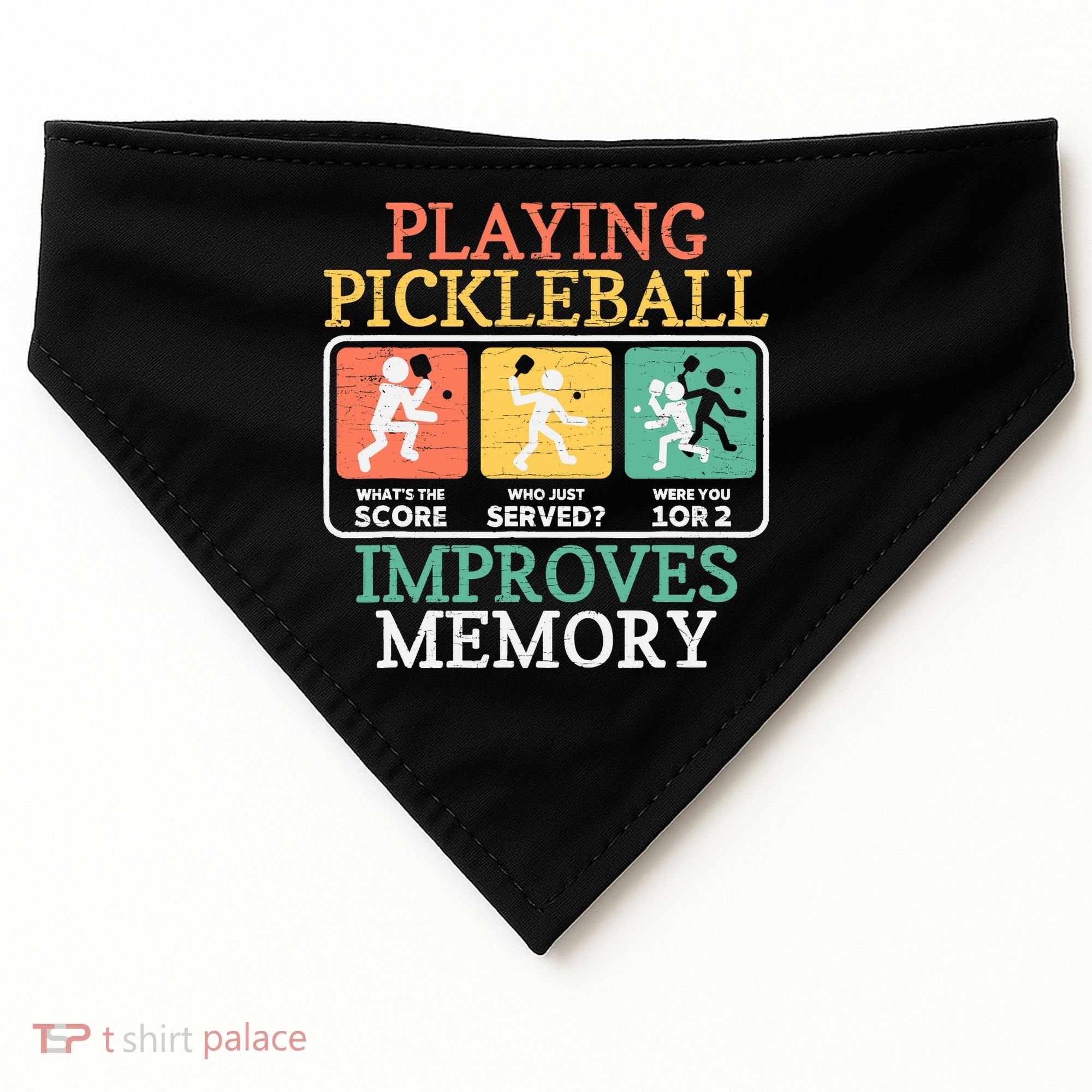 Playing Pickleball Improves Memory Pickleball USA-Made Doggie Bandana