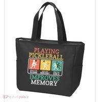 Playing Pickleball Improves Memory Pickleball Tote Bag thumb 3