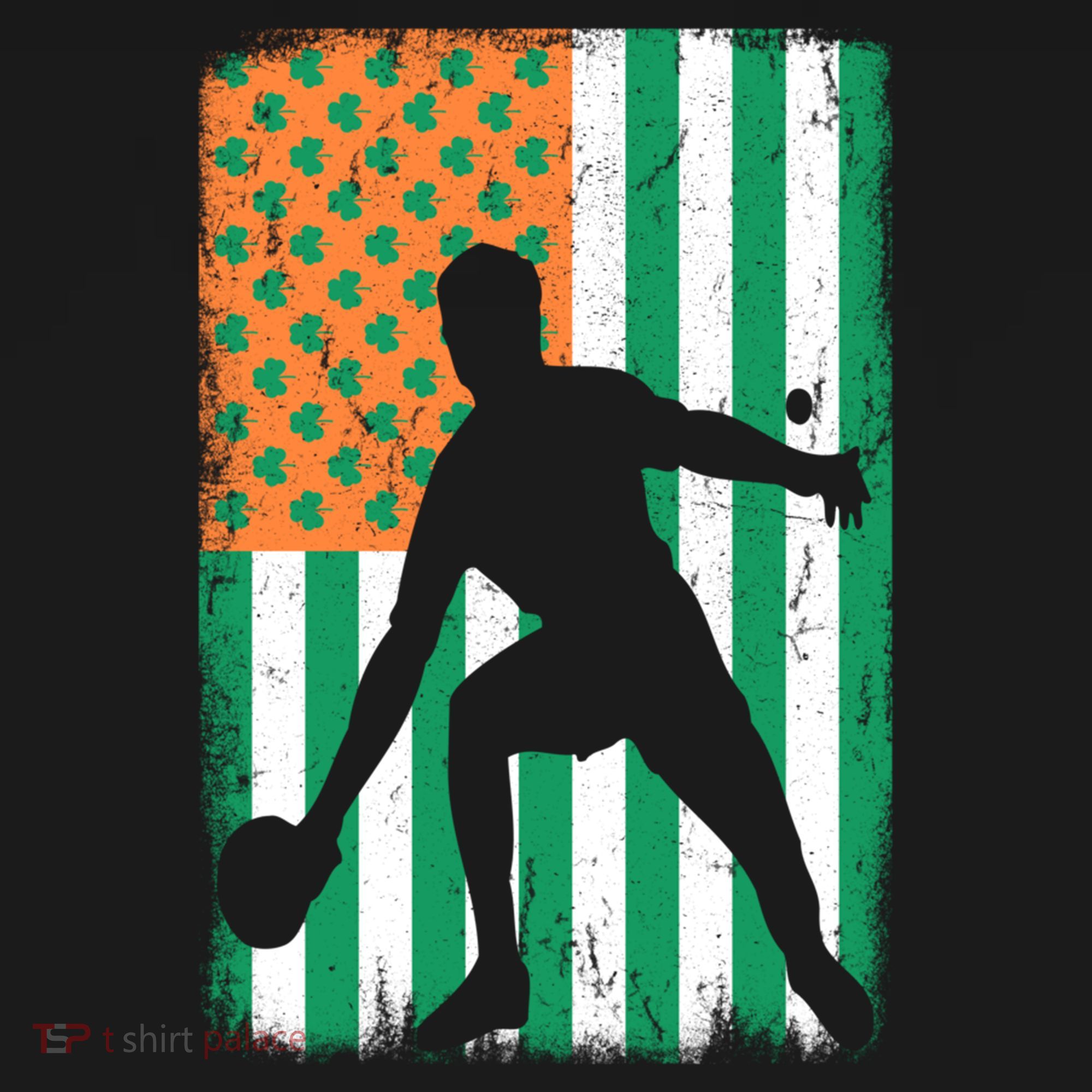 Ping Pong Irish American Flag St Patrick's Day Table Tennis Funny Gift Women's Hoodie