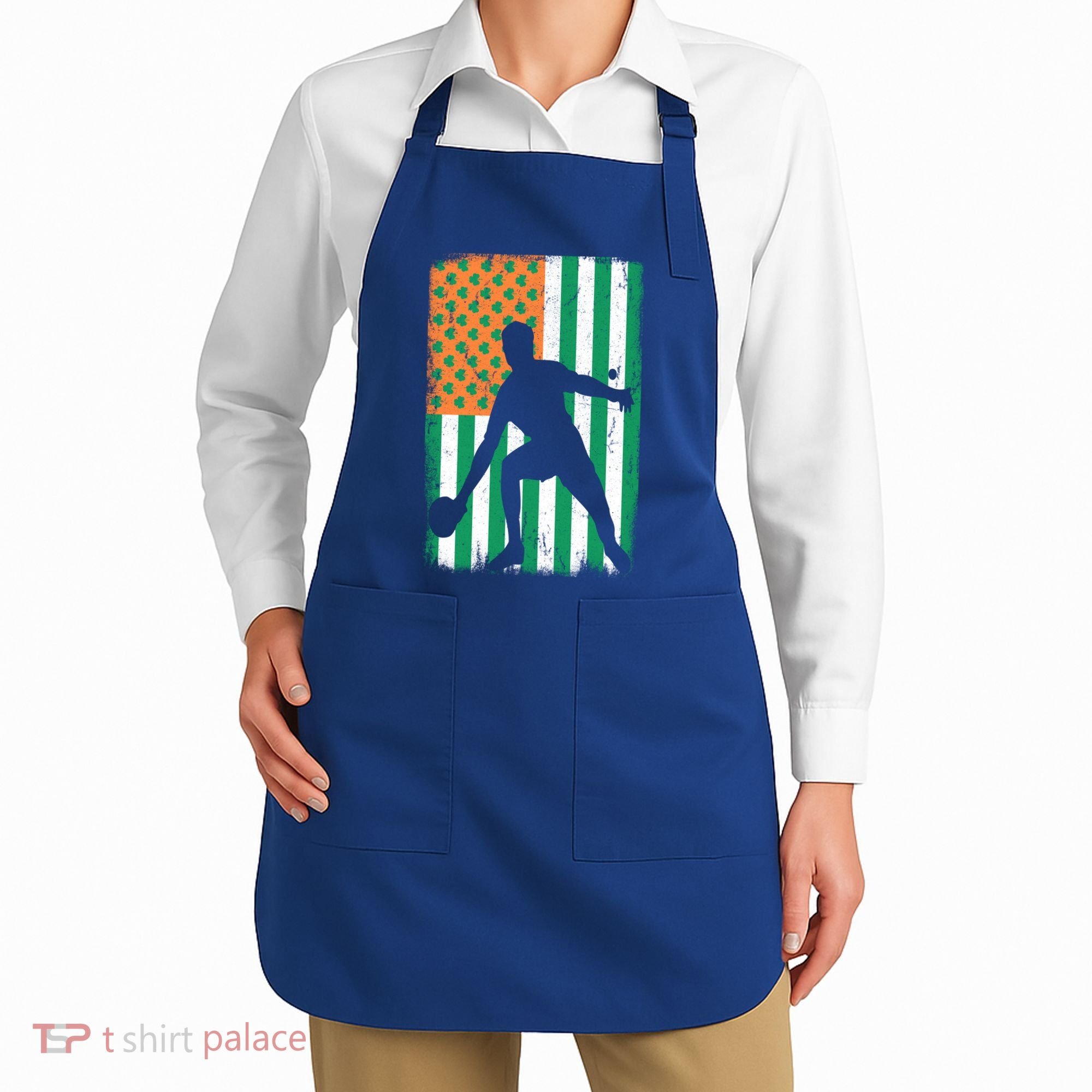 Ping Pong Irish American Flag St Patrick's Day Table Tennis Funny Gift Apron