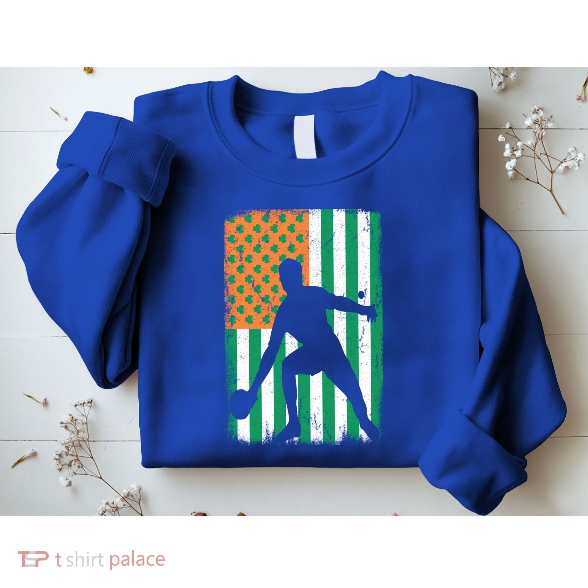 Ping Pong Irish American Flag St Patrick's Day Table Tennis Funny Gift Sweatshirt