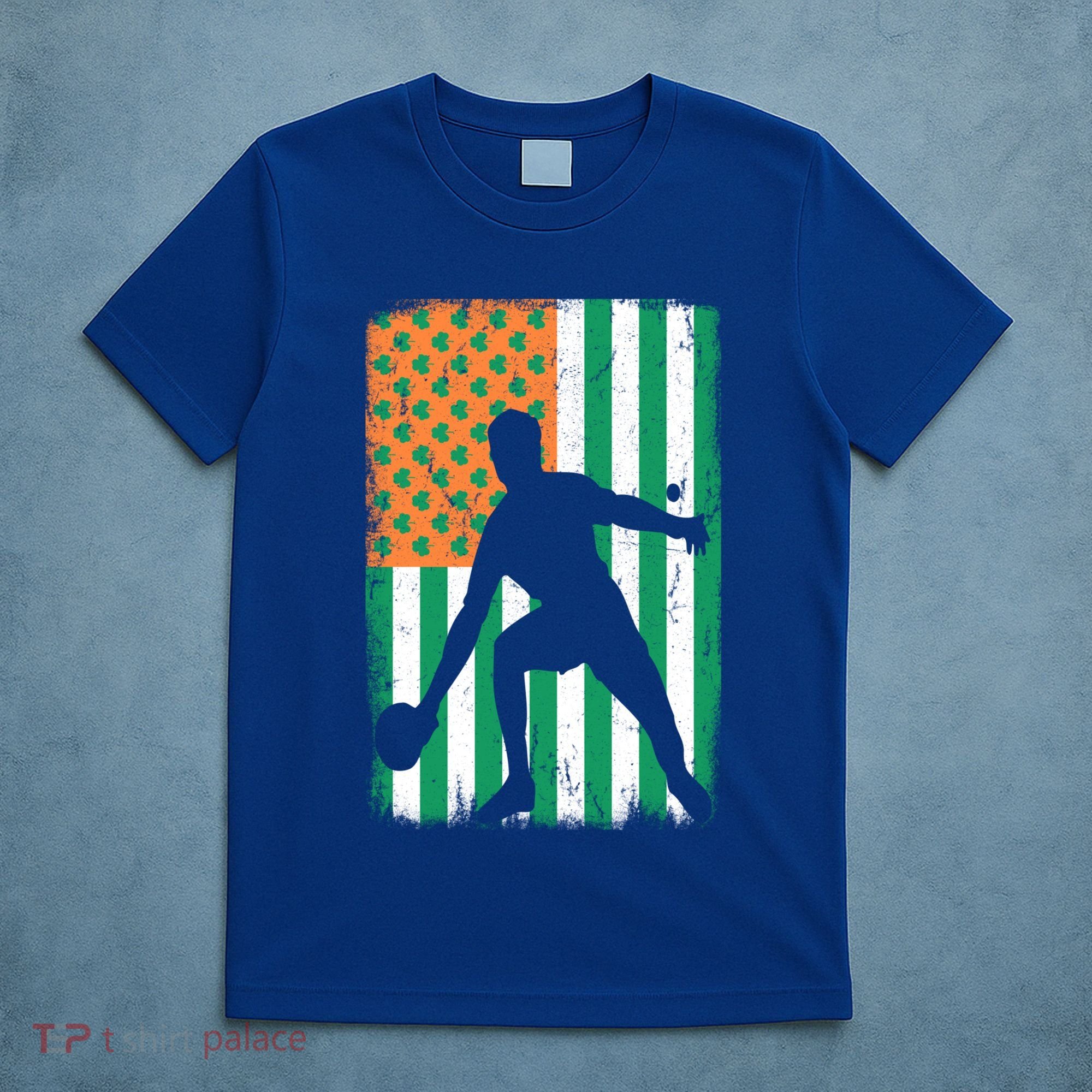 Ping Pong Irish American Flag St Patrick's Day Table Tennis Funny Gift T-Shirt