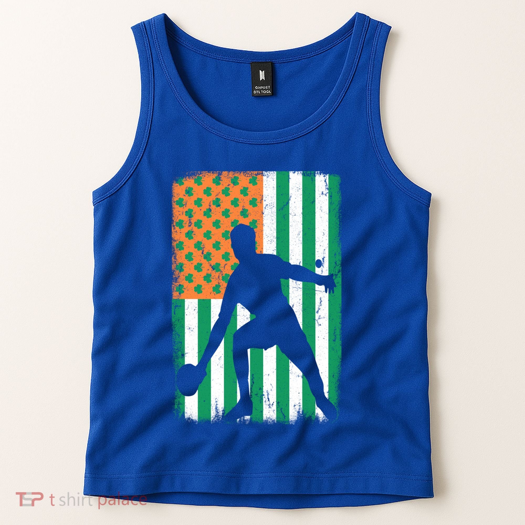 Ping Pong Irish American Flag St Patrick's Day Table Tennis Funny Gift Tank Top