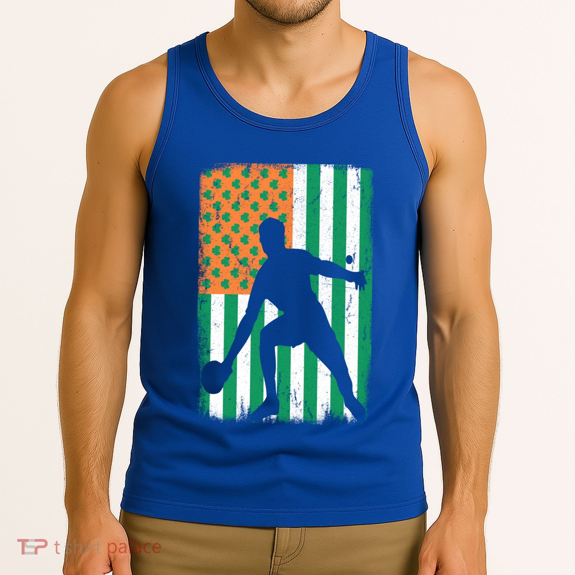 Ping Pong Irish American Flag St Patrick's Day Table Tennis Funny Gift Tank Top