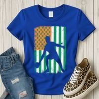 Ping Pong Irish American Flag St Patrick's Day Table Tennis Funny Gift Women's T-Shirt thumb 3