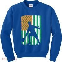 Ping Pong Irish American Flag St Patrick's Day Table Tennis Funny Gift Kids Sweatshirt thumb 0