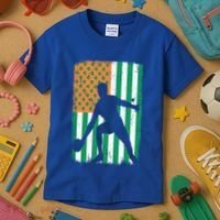 Ping Pong Irish American Flag St Patrick's Day Table Tennis Funny Gift Kids T-Shirt thumb 3