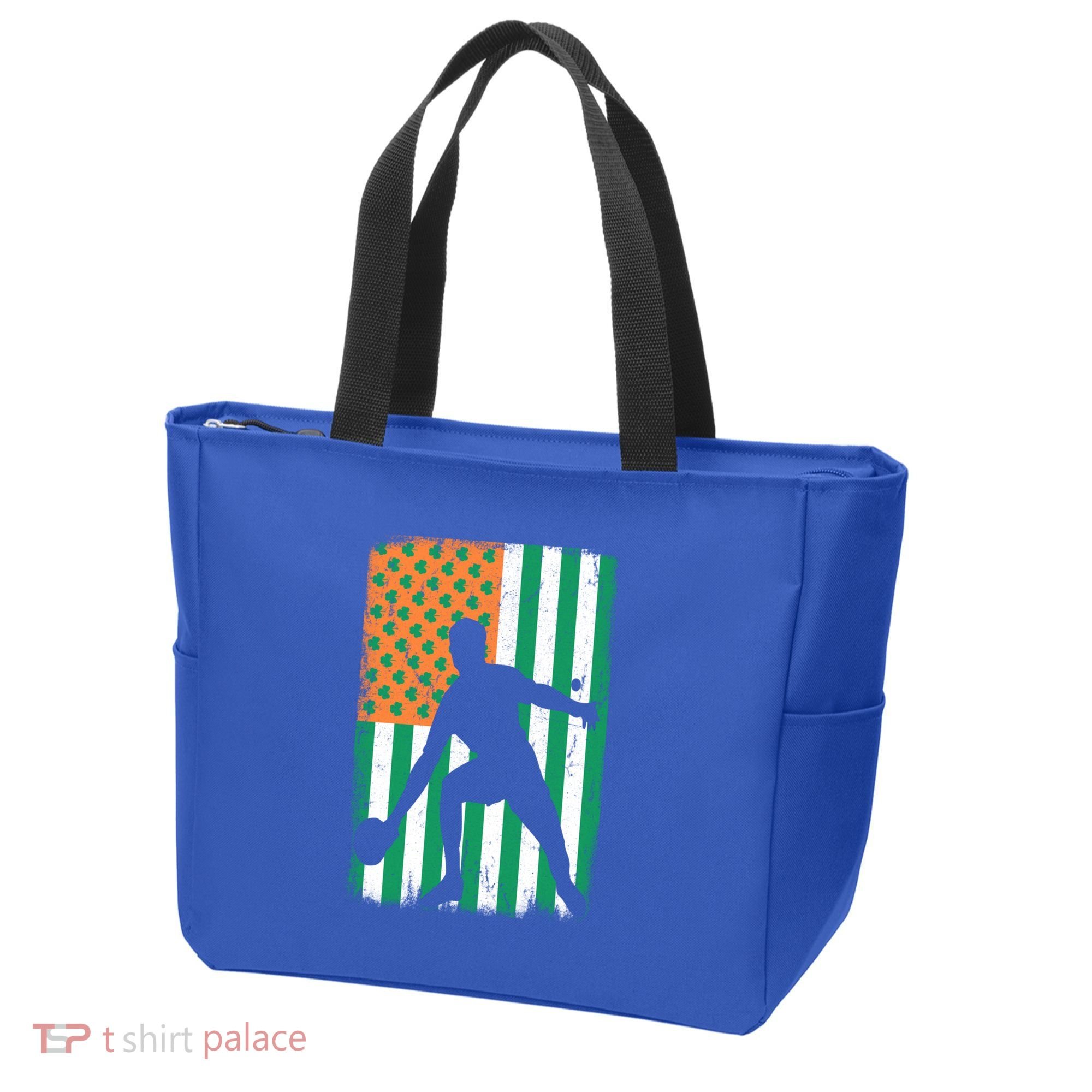 Ping Pong Irish American Flag St Patrick's Day Table Tennis Funny Gift Tote Bag