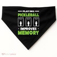 Playing Pickleball Improves Memory USA-Made Doggie Bandana thumb 0