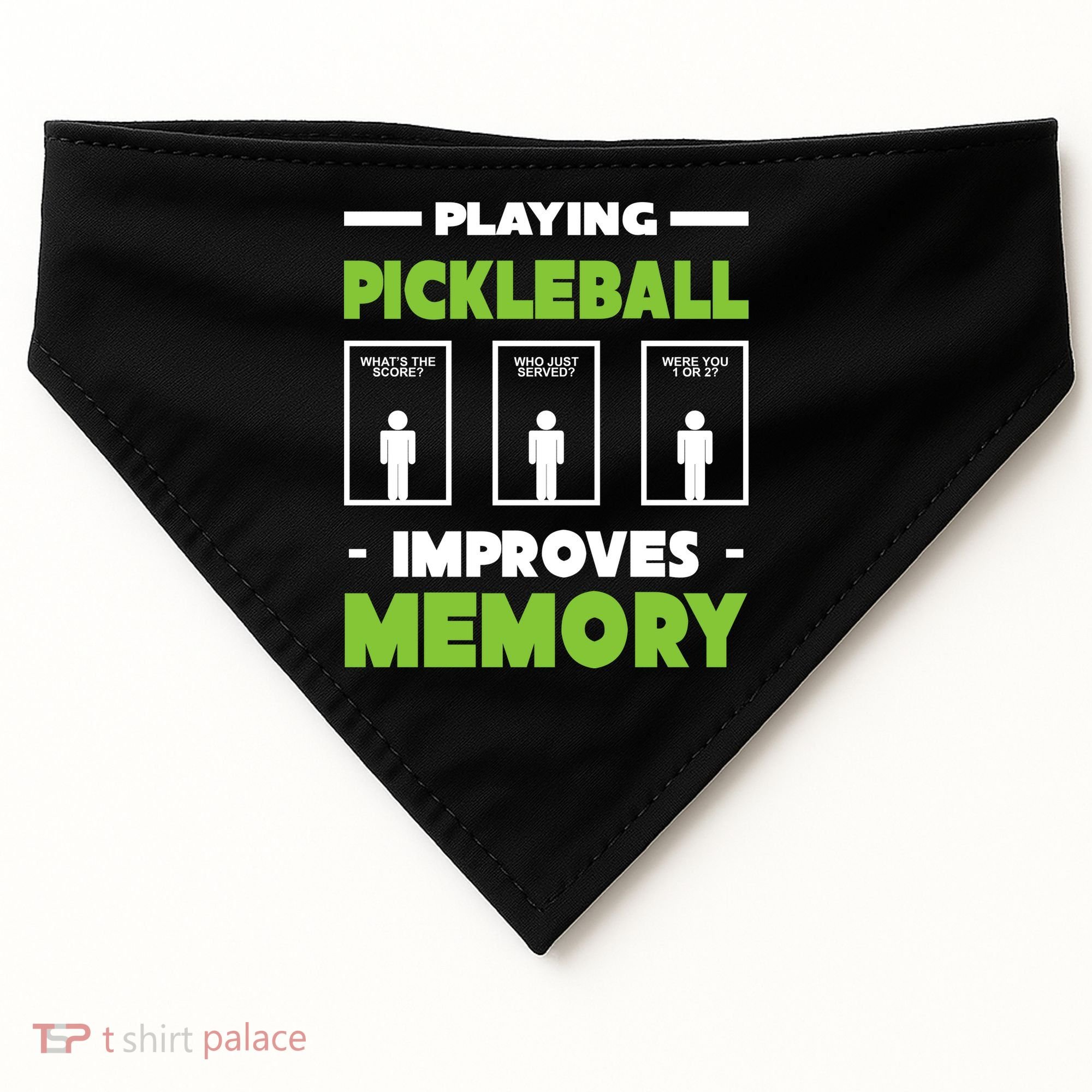 Playing Pickleball Improves Memory USA-Made Doggie Bandana