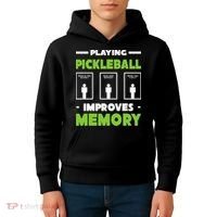 Playing Pickleball Improves Memory Kids Hoodie thumb 4