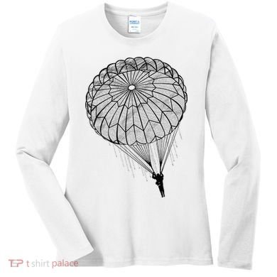 Paratrooper Parachute Jump Army Airborne Women's Long Sleeve Shirt