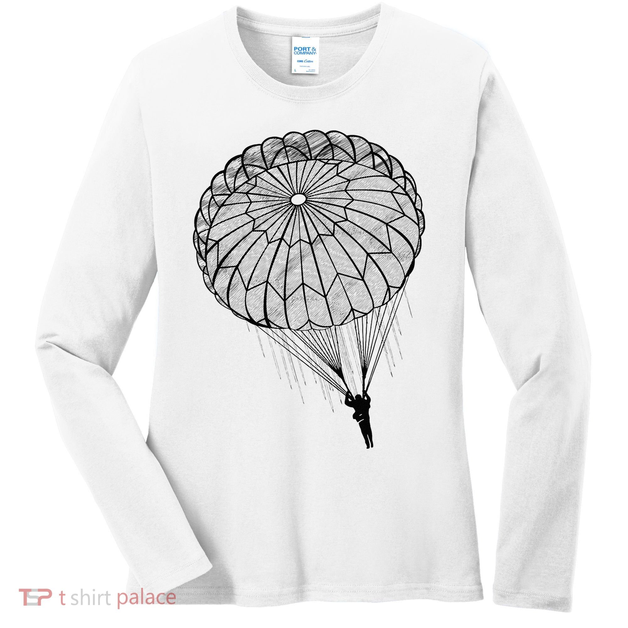 Paratrooper Parachute Jump Army Airborne Women's Long Sleeve Shirt
