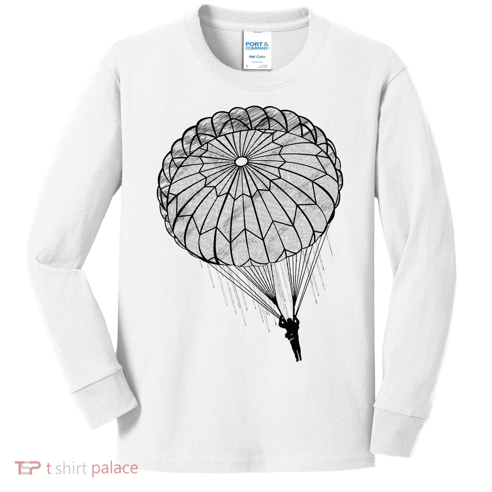 Paratrooper Parachute Jump Army Airborne Kids Long Sleeve Shirt