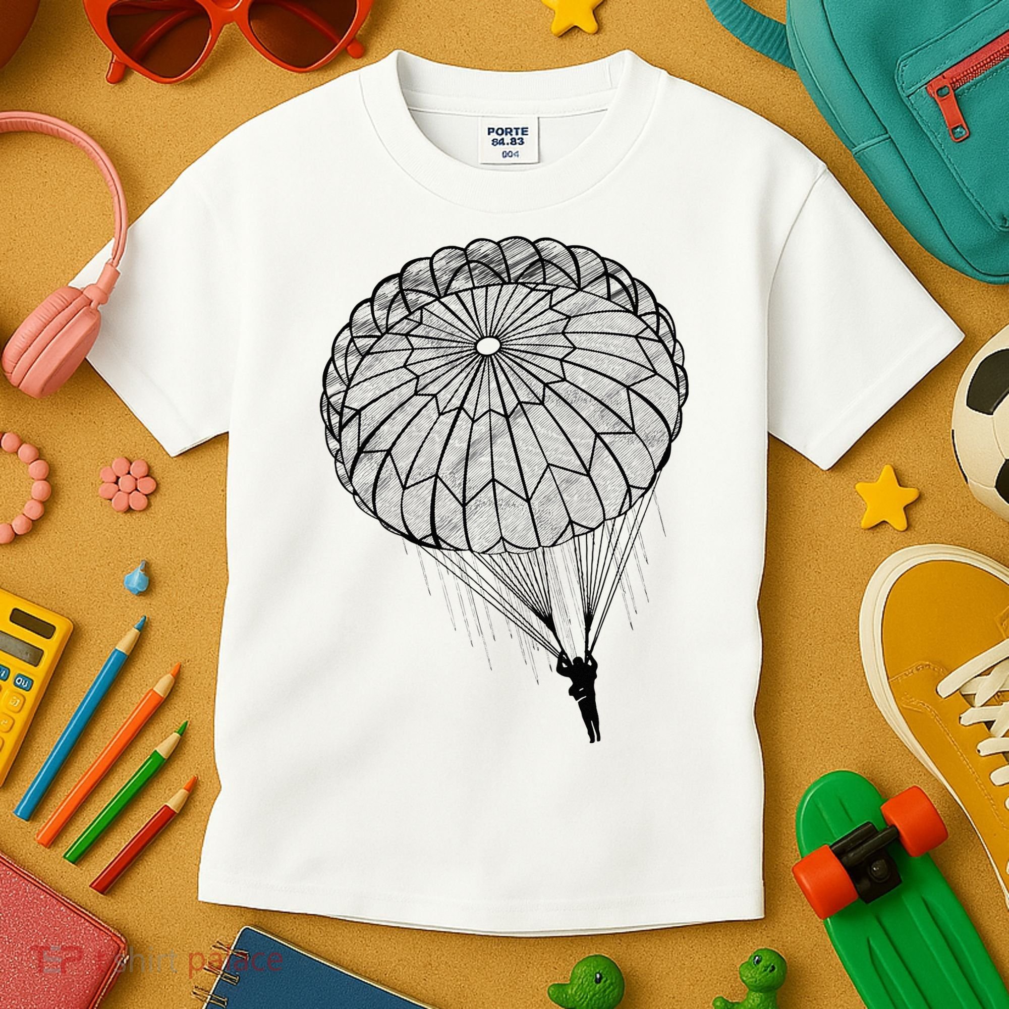 Paratrooper Parachute Jump Army Airborne Kids T-Shirt