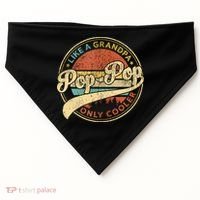 Pop Pop Like A Grandpa Only Cooler Retro Pop Pop Fathers Day USA-Made Doggie Bandana thumb 0