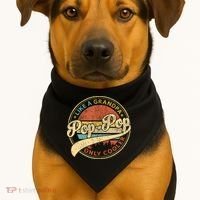 Pop Pop Like A Grandpa Only Cooler Retro Pop Pop Fathers Day USA-Made Doggie Bandana thumb 1