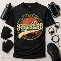 Pop Pop Like A Grandpa Only Cooler Retro Pop Pop Fathers Day Cooling Performance Crew T-Shirt thumb 3