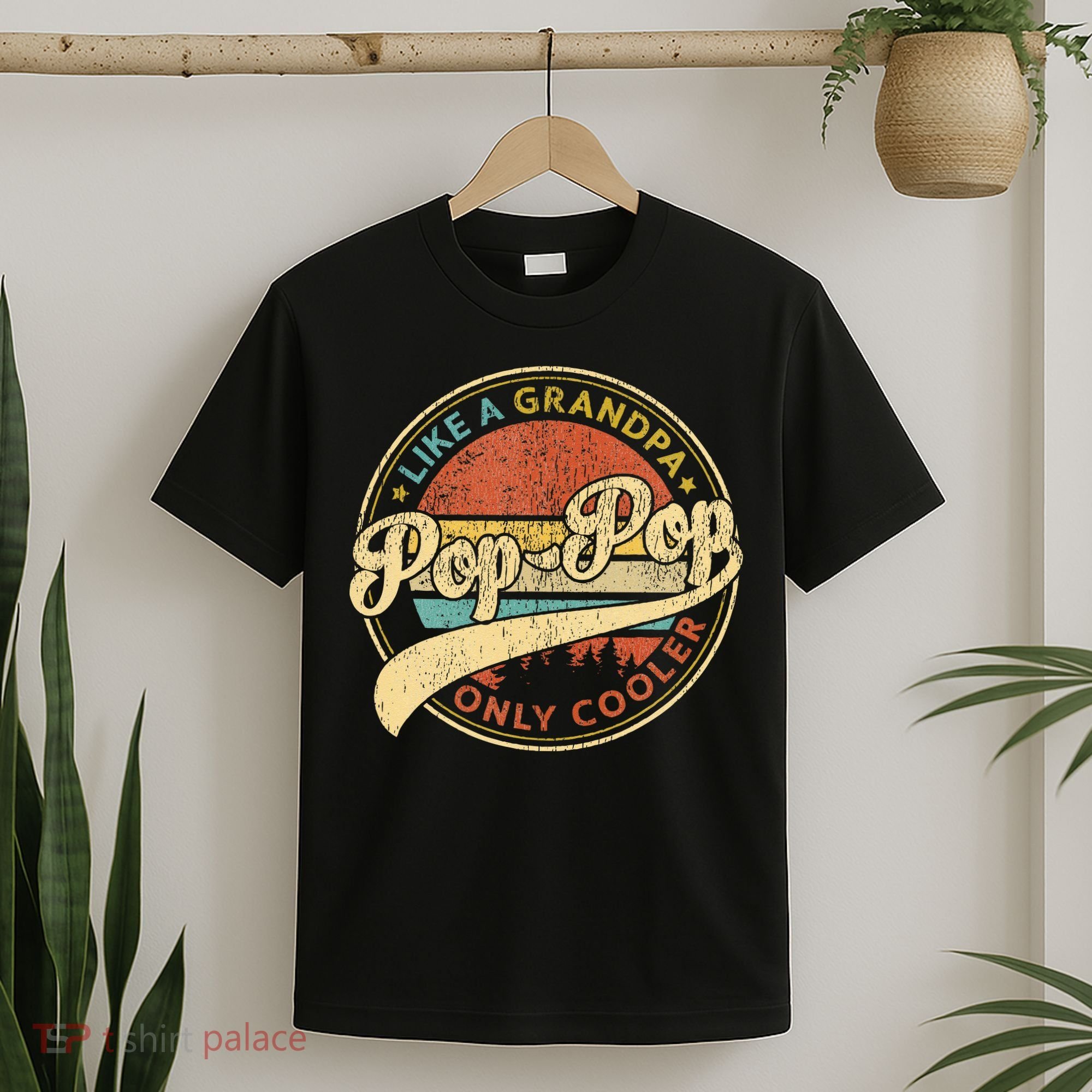 Pop Pop Like A Grandpa Only Cooler Retro Pop Pop Fathers Day T-Shirt