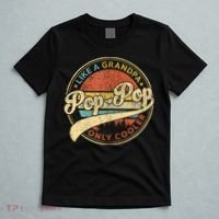 Pop Pop Like A Grandpa Only Cooler Retro Pop Pop Fathers Day T-Shirt thumb 5