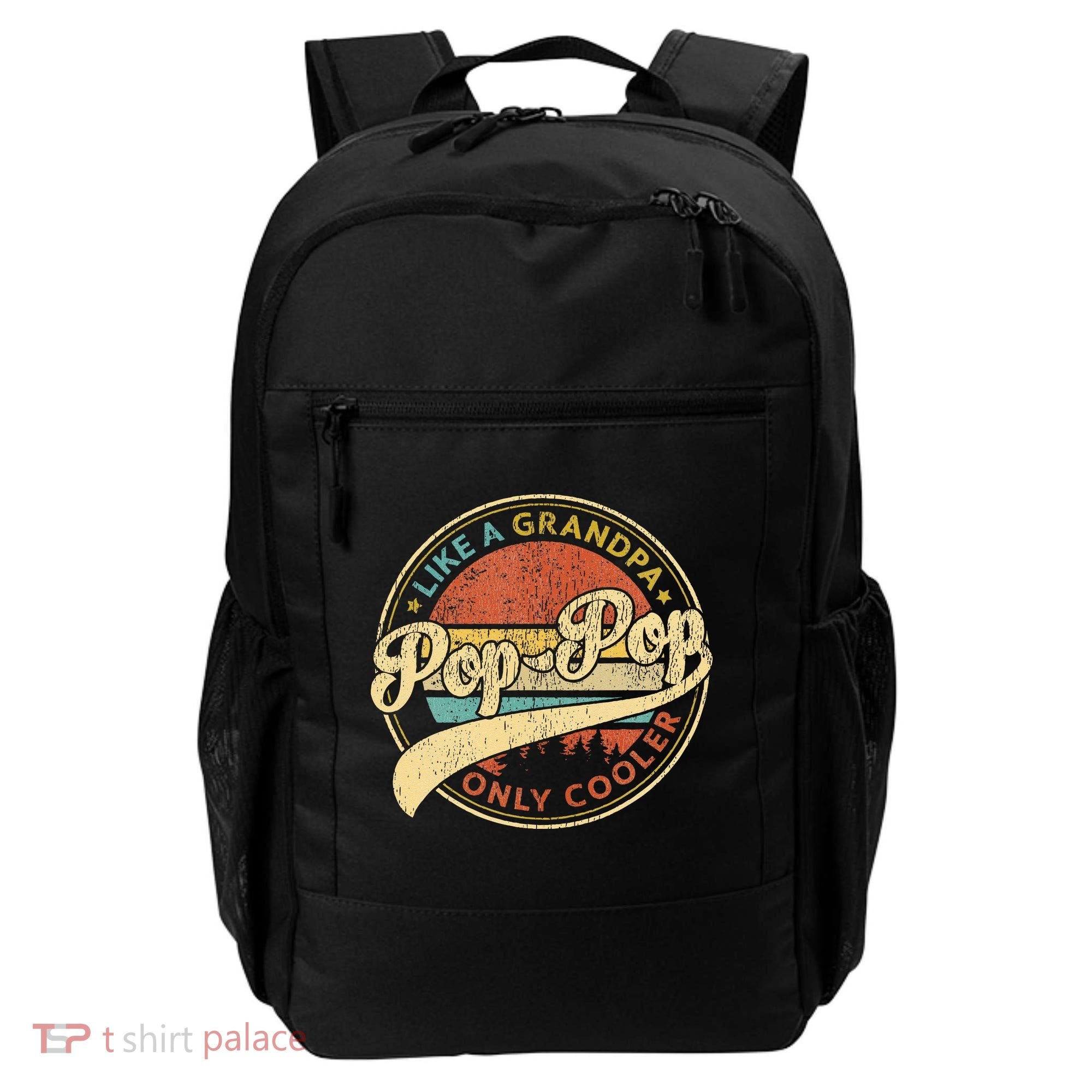 Pop Pop Like A Grandpa Only Cooler Retro Pop Pop Fathers Day Backpack