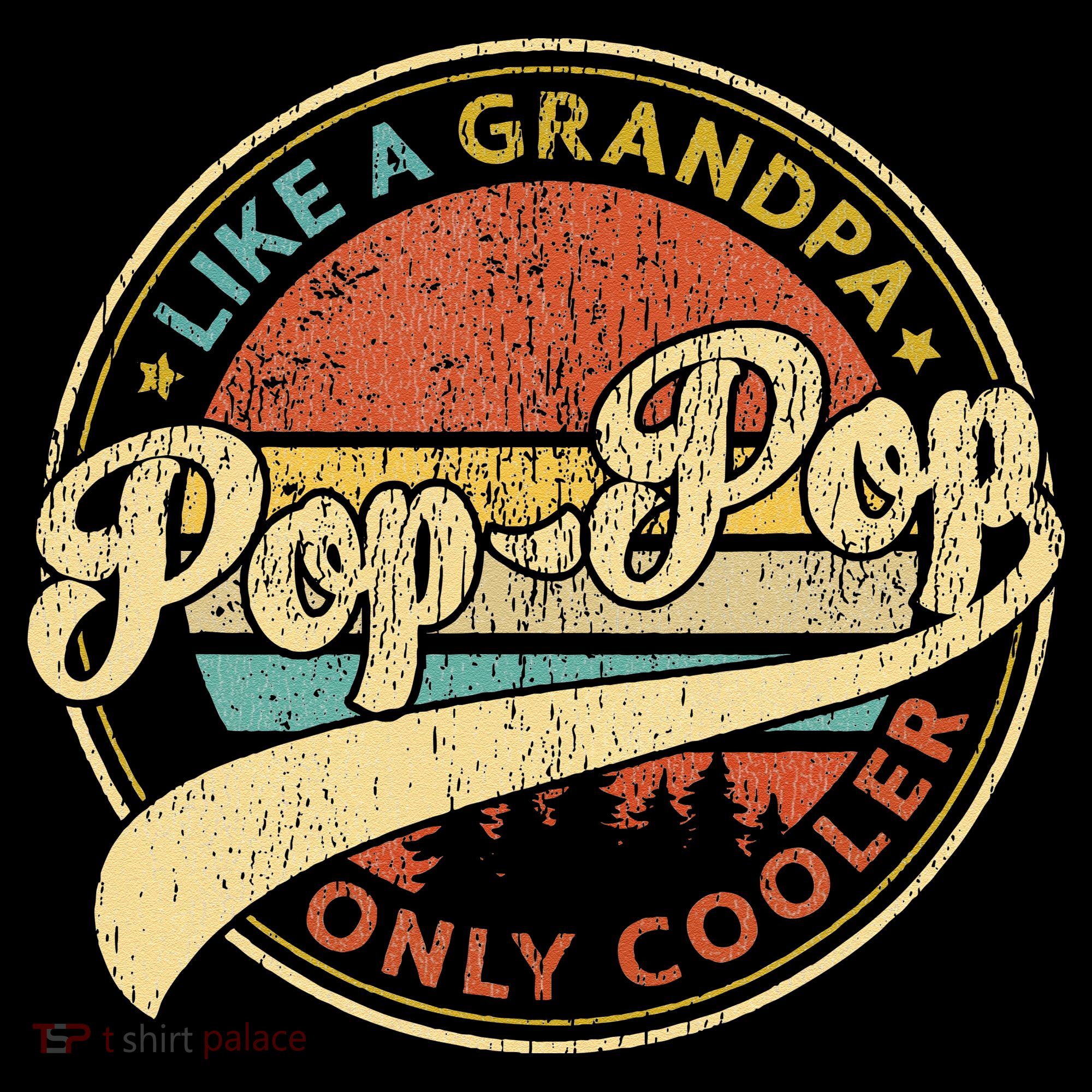 Pop Pop Like A Grandpa Only Cooler Retro Pop Pop Fathers Day Coaster