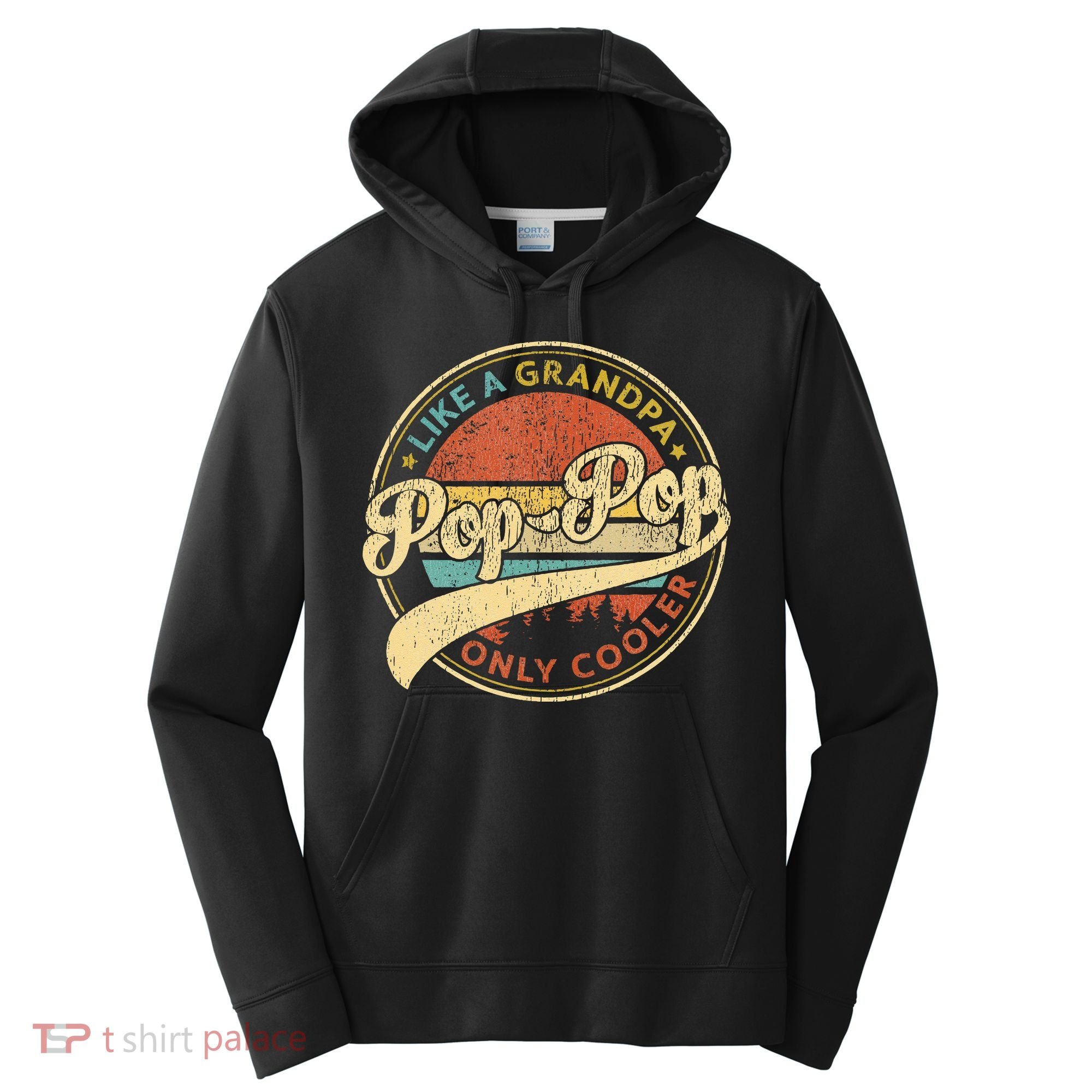 Pop Pop Like A Grandpa Only Cooler Retro Pop Pop Fathers Day Performance Fleece Hoodie