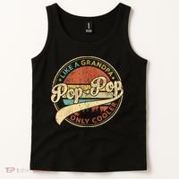 Pop Pop Like A Grandpa Only Cooler Retro Pop Pop Fathers Day Tank Top thumb 2