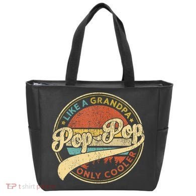 Pop Pop Like A Grandpa Only Cooler Retro Pop Pop Fathers Day Tote Bag