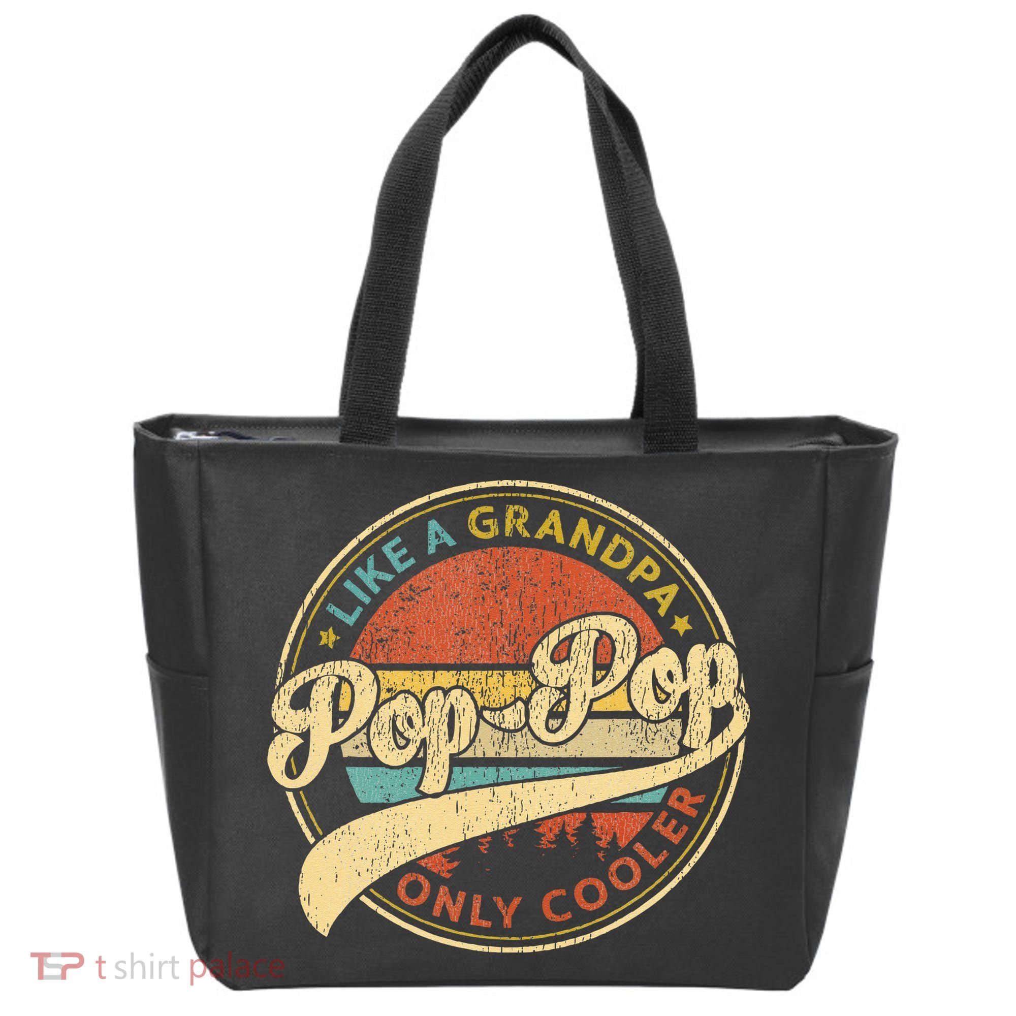 Pop Pop Like A Grandpa Only Cooler Retro Pop Pop Fathers Day Tote Bag
