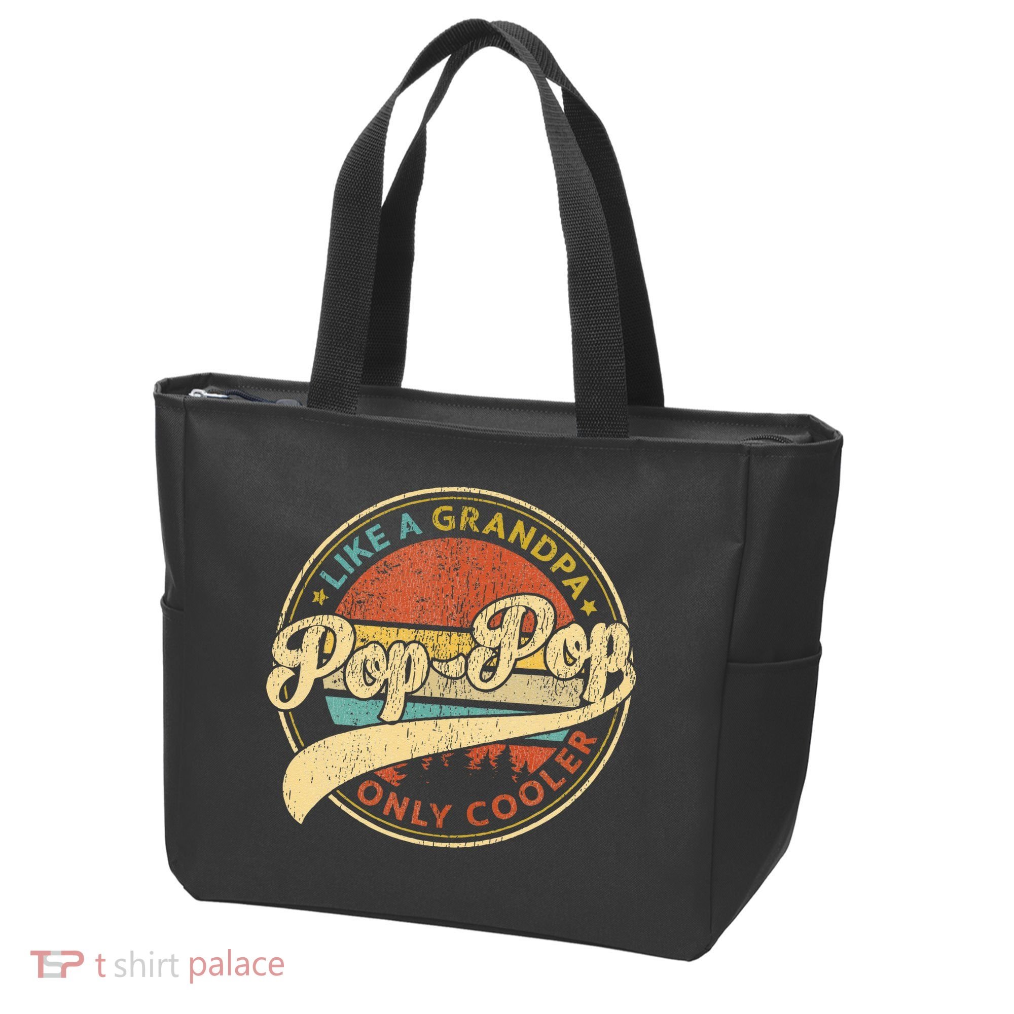 Pop Pop Like A Grandpa Only Cooler Retro Pop Pop Fathers Day Tote Bag