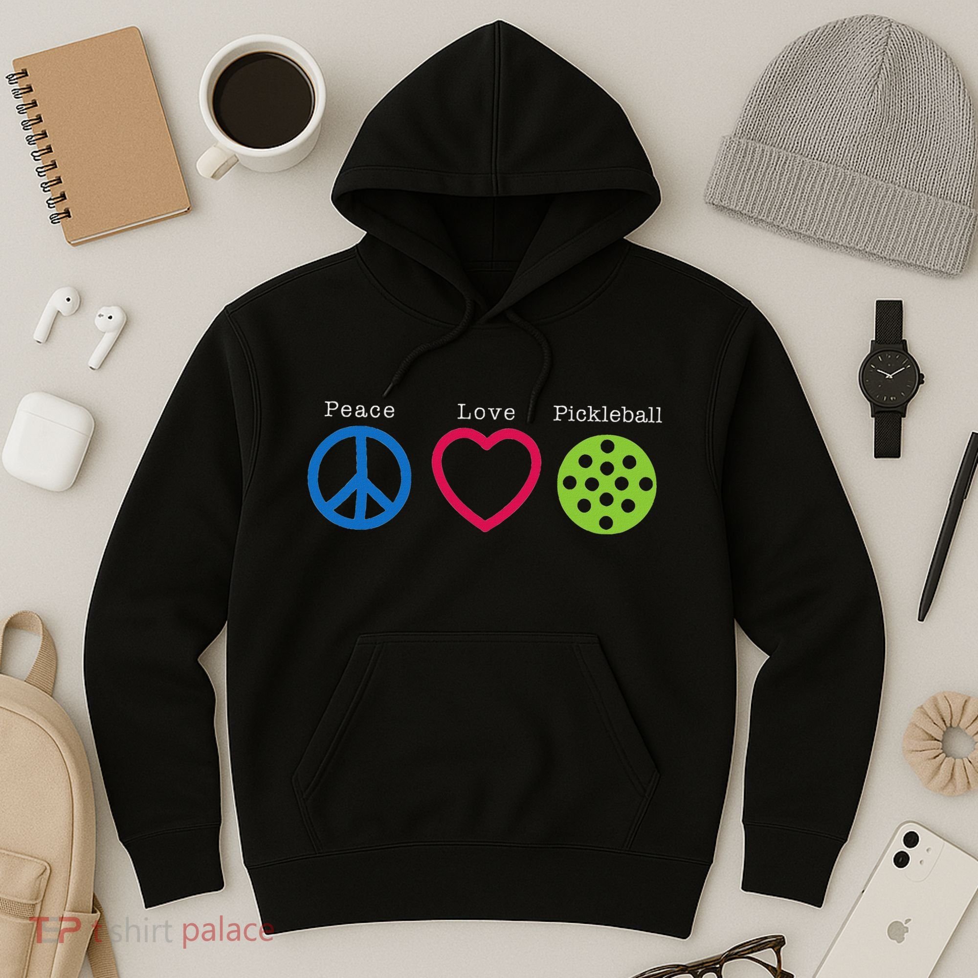 Pickleball Peace Love Hoodie