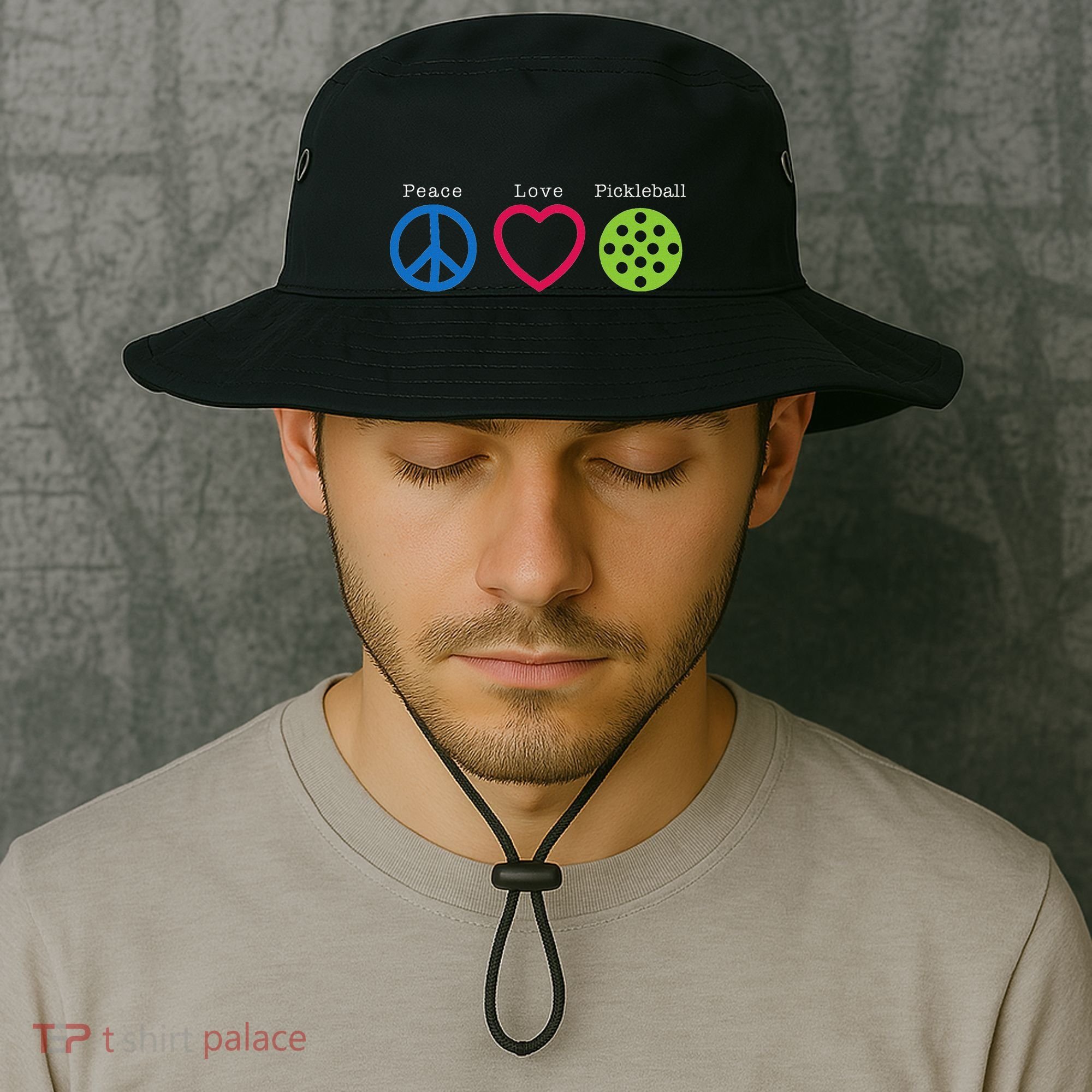 Pickleball Peace Love Bucket Hat