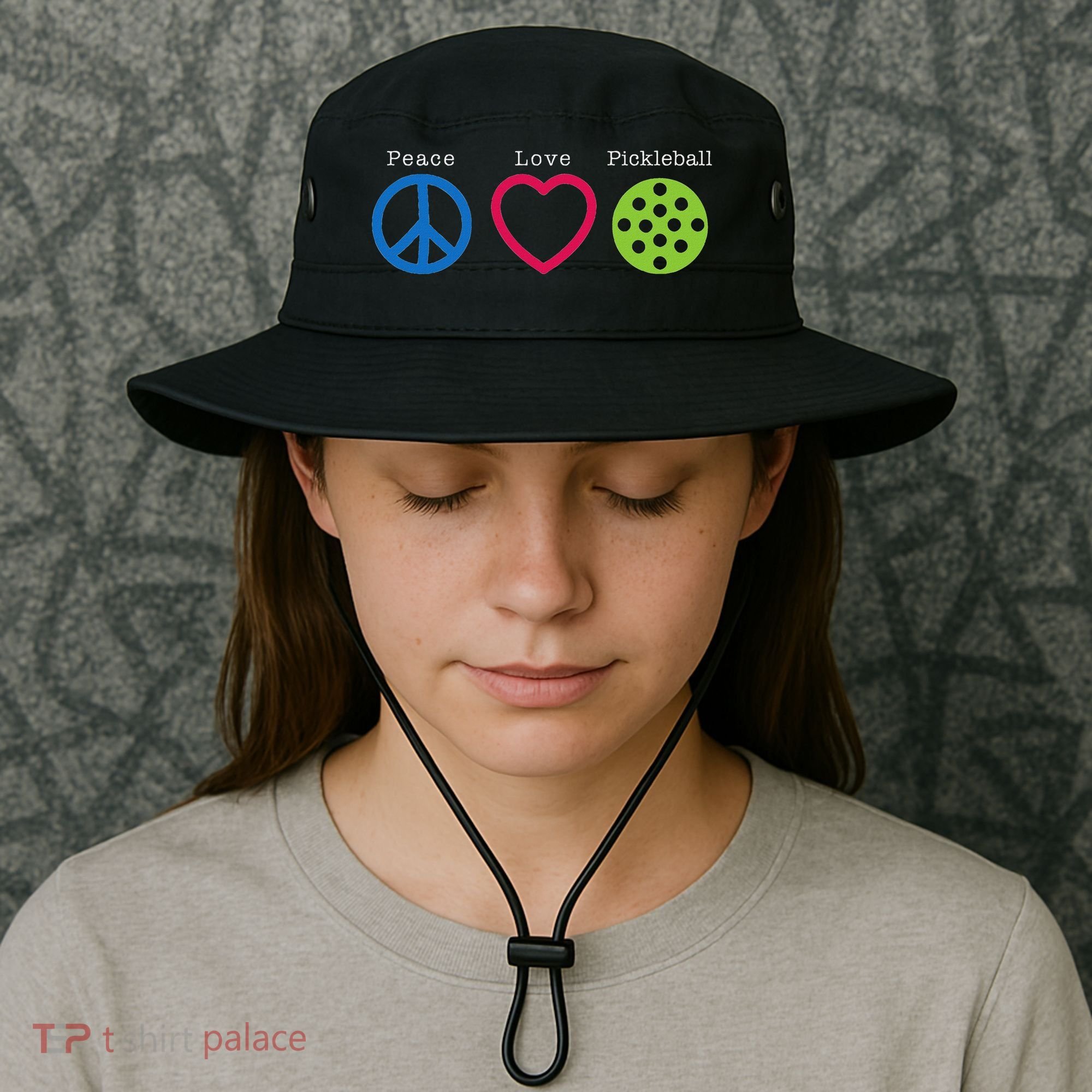 Pickleball Peace Love Bucket Hat