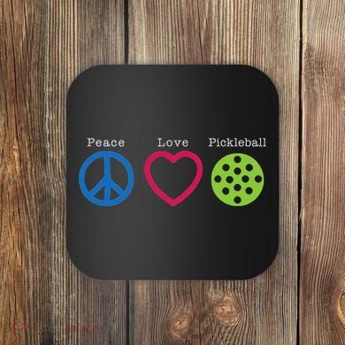 Pickleball Peace Love Coaster