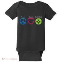 Pickleball Peace Love Baby Bodysuit thumb 0