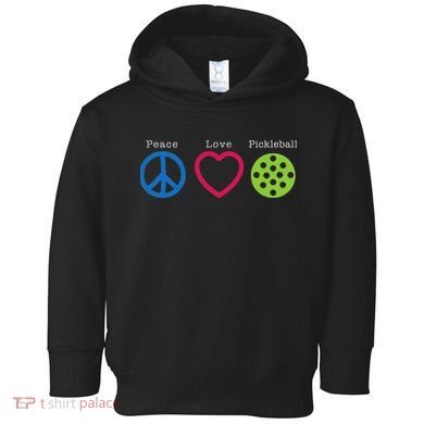 Pickleball Peace Love Toddler Hoodie