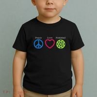 Pickleball Peace Love Toddler T-Shirt thumb 2