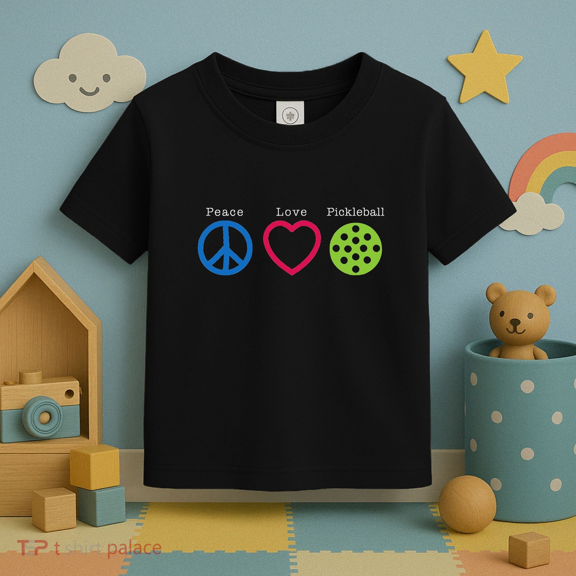 Pickleball Peace Love Toddler T-Shirt