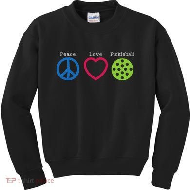 Pickleball Peace Love Kids Sweatshirt