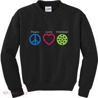 Pickleball Peace Love Kids Sweatshirt thumb 0