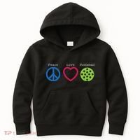 Pickleball Peace Love Kids Hoodie thumb 0