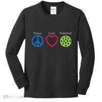 Pickleball Peace Love Kids Long Sleeve Shirt thumb 0