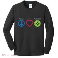 Pickleball Peace Love Kids Long Sleeve Shirt thumb 0