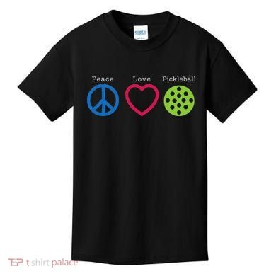 Pickleball Peace Love Kids T-Shirt