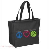 Pickleball Peace Love Tote Bag thumb 2