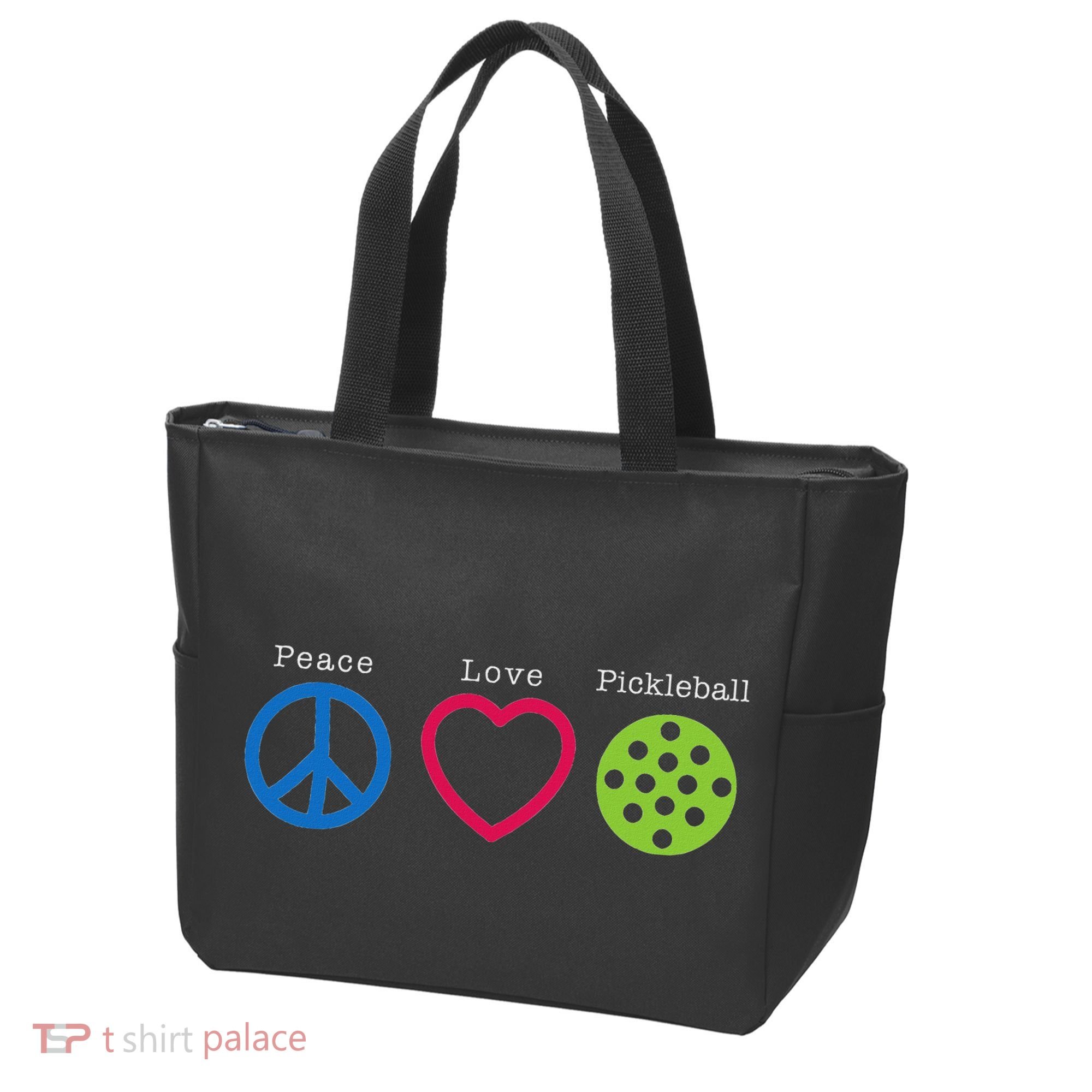 Pickleball Peace Love Tote Bag